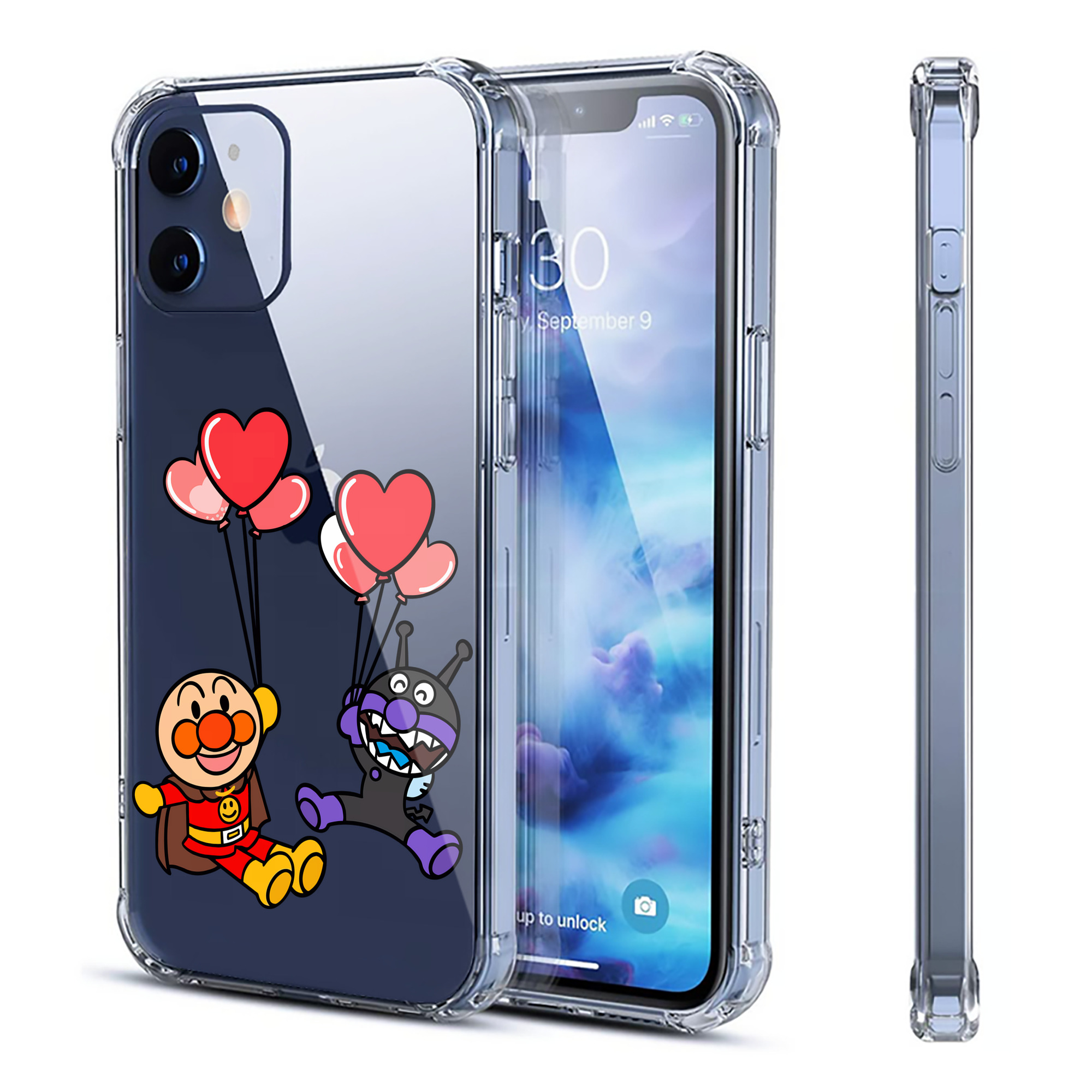 （画像用） アンパンマン Anpanman 【iPhone 12シリーズ対応】透明スマホケース（クリアソフトケース）